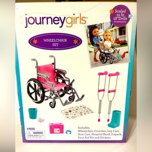 Journey Girls Wheelchair Playset for 18 Inch Dolls, Includes Cast and Crutche